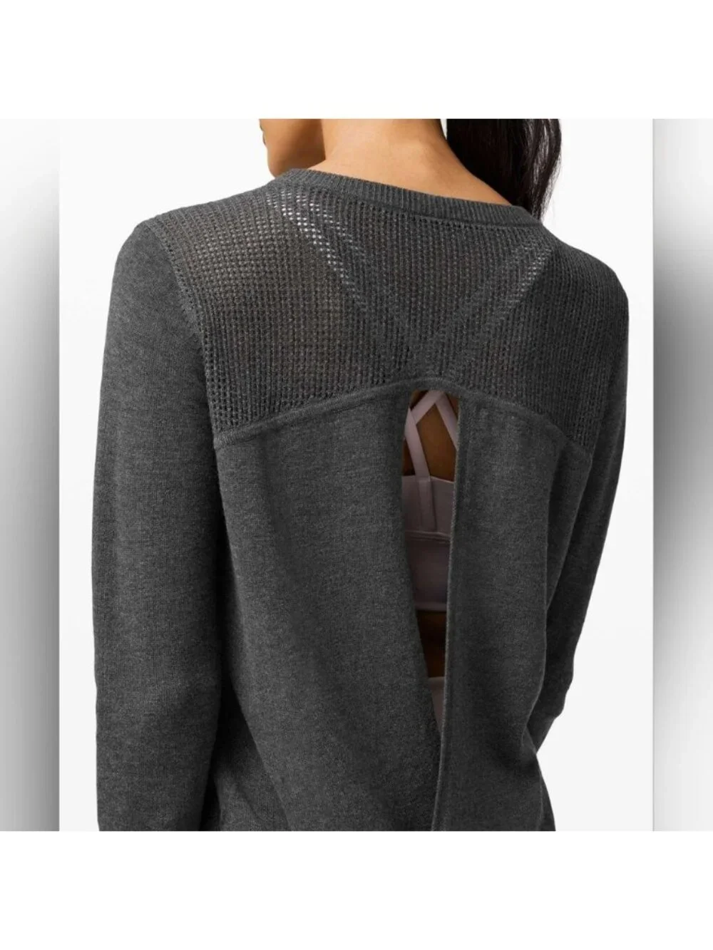 Lululemon Back to Balance Long Sleeve Sweater Heathered Graphite Grey
